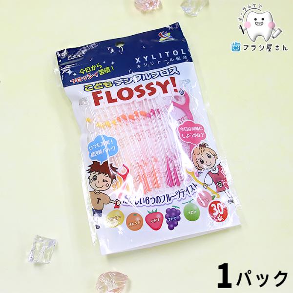 フロス ci こどもデンタルフロス　FLOOSSY! フロッシー 1パック(30本) セット フロス 子供 セット まとめ買い 歯間ブラシ デンタルフロス 歯科医院専用 歯科専売