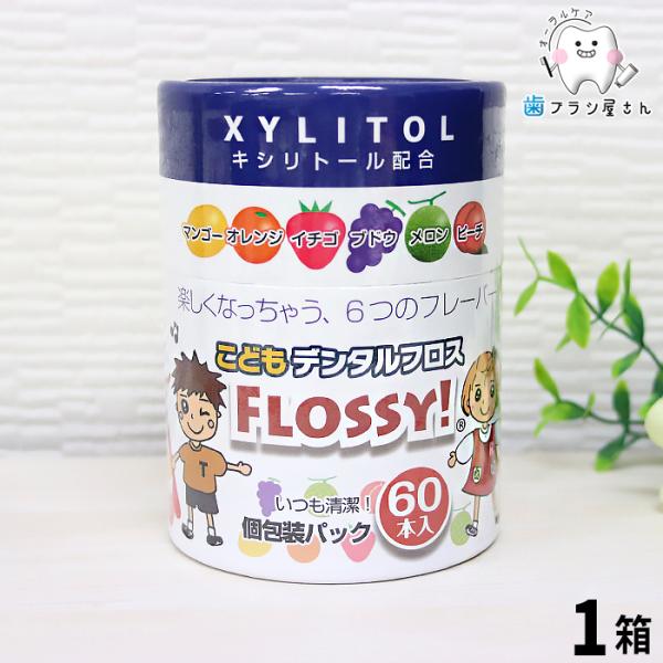 フロス ci こどもデンタルフロス　FLOOSSY! フロッシー 60本入り×1箱 セット フロス 子供 セット まとめ買い 歯間ブラシ デンタルフロス 歯科医院専用 歯科専売