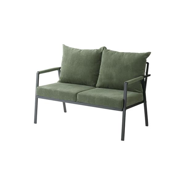 暖かみのあるコーデュロイとクールなスチールの組み合わせが、空間をモダンでオシャレに演出。座面が広くゆったりしており、座り心地も抜群です。サイズ：W114×D71×H82×SH43cm素材：スチール(粉体塗装) ポリエステル商品重量：16kg...