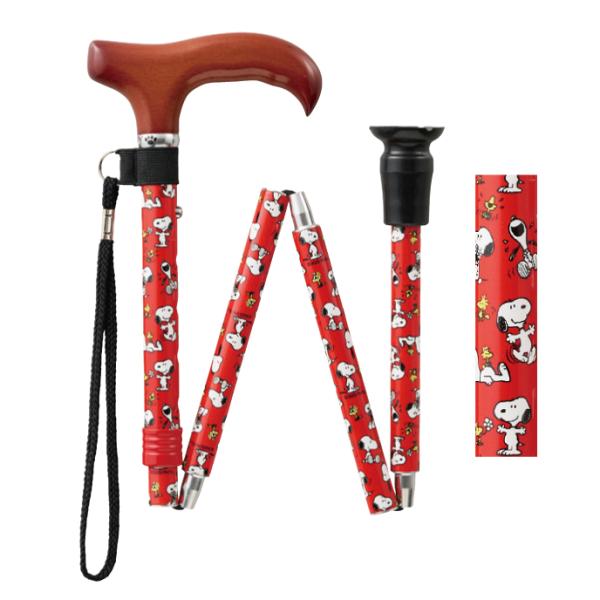 マキテック つえ 杖 歩行補助 ステッキ スヌーピーステッキ 折りたたみ