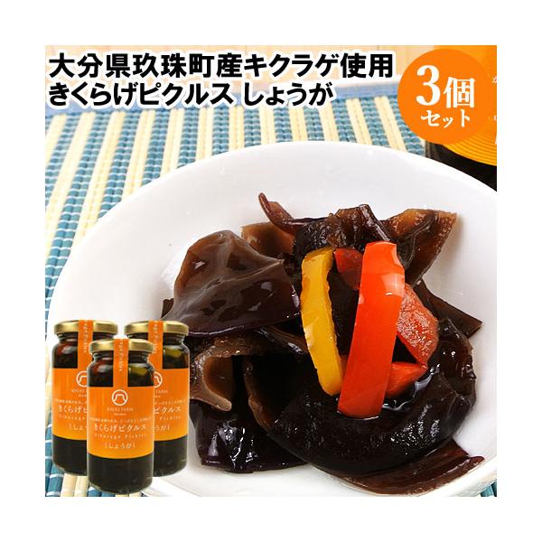 きくらげピクルス【しょうが】生姜の風味が爽やかな、さっぱりとした美味しさ。ほんのりしょうがの香りが漂うピクルスで、体の芯から温まります。 [名称]きくらげ加工品[賞味期限]パッケージに記載[内容量]80g×3個セット