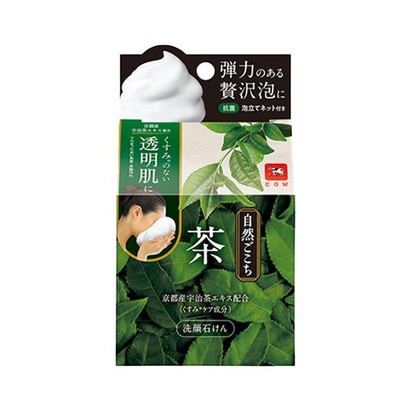 牛乳石鹸 自然ごこち 茶 洗顔石けん (やすらぐ緑茶の香り) 80g 泡立て