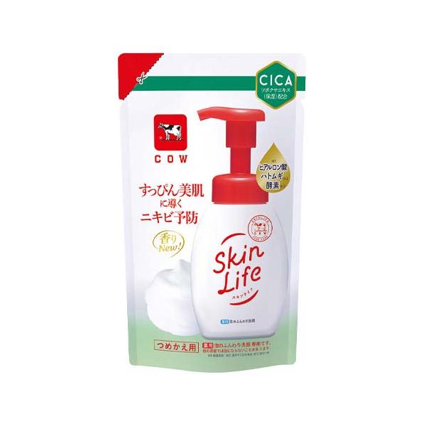 他サイト： スキンライフ 薬用泡のふんわり洗顔 詰替用 140mL 泡洗顔 ニキビ予防 アクネケア 肌荒れ CICA ヒアルロン酸 ハトムギ 酵素  牛乳石鹸(COW)の商品画像