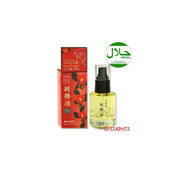 他サイト： 土日祝発送  本島椿 純椿油 プッシュタイプ 62ml (洗い流さないヘアトリートメント)の商品画像