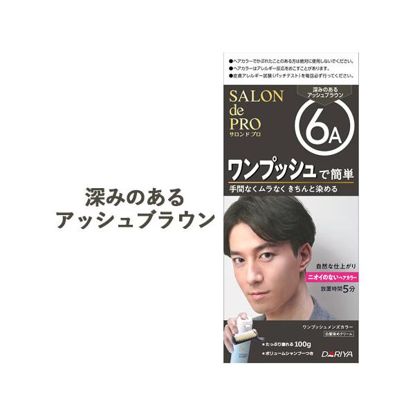 6a 深みのあるアッシュブラウン ワンプッシュ メンズカラー 白髪用 サロンドプロ Salon De Pro ダリヤ Dariya コスメボックス 通販 Paypayモール