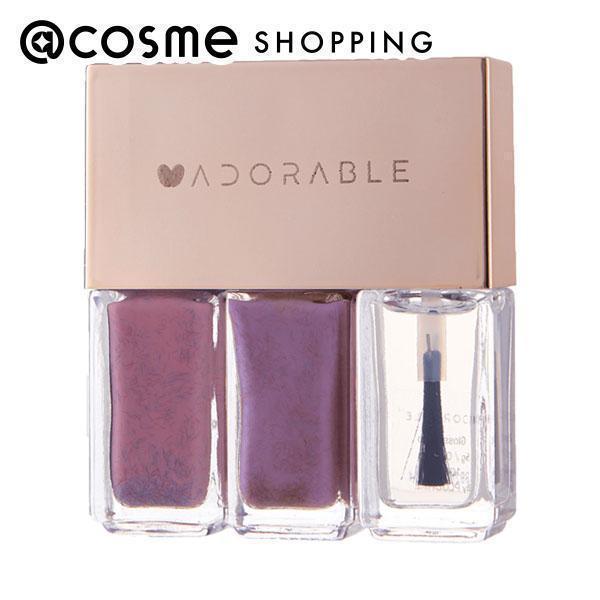 ADORABLE ADORABLE MACARON-HOLIC(本体) 5ml×3 :1000146664:アットコスメショッピング !店 通販 国内発送 韓国コスメ ADORABLE(アドーラブル) ヴィーガンネイル #マニキュア #爪 #優しい #剥がせるネイル #ステッカー #自然由来成分