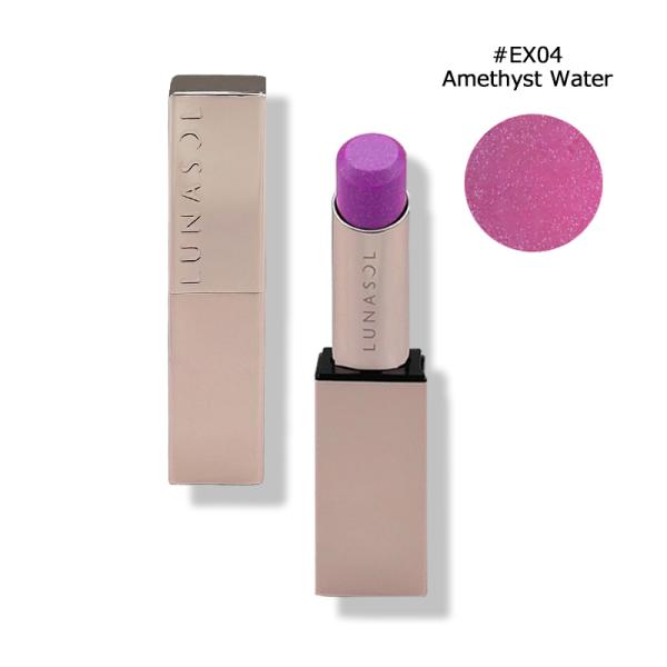 ブランド：ルナソル LUNASOL商品名：ベアカラーバーム #EX04 Amethyst Water内容量：4g生産国：日本種類：口紅商品説明：透けるようなカラーにパールが揺らめいて、つややかに、ふっくらと丸みを帯びた唇に魅せるリップカラー...