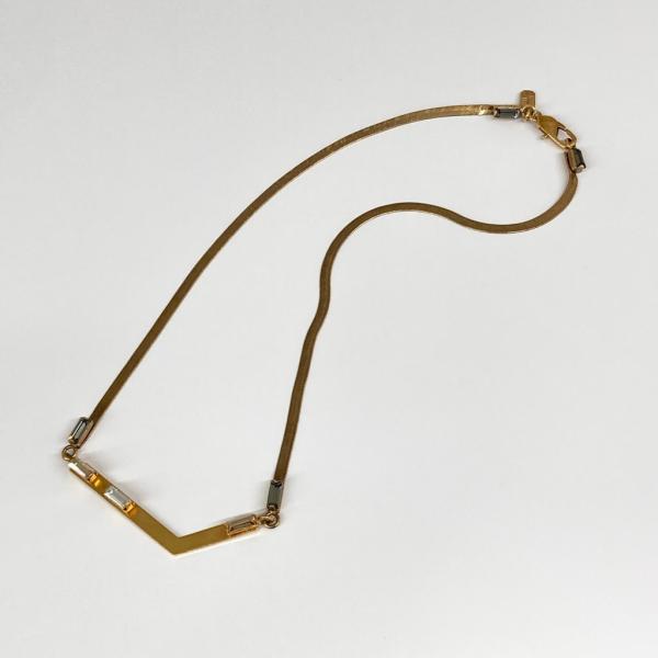 中古 VIVEKA BERGSTROM ネックレス ゴールド系 FRANCE アシンメトリー