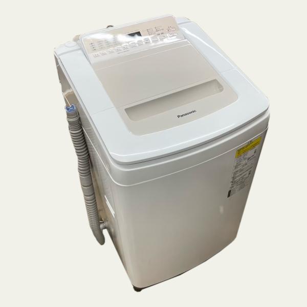 中古 縦型洗濯乾燥機 パナソニック NA-FD80H7 洗濯8.0kg乾燥4.5kg 泡洗浄 シャンパン ヒーター乾燥 2019年製