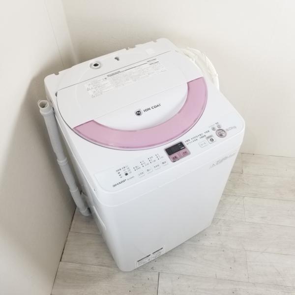 SHARP（シャープ） 中古 全自動洗濯機 送風乾燥 6.0kg ピンクカラー ES