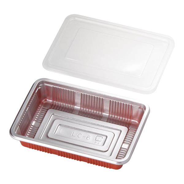 弁当容器 透明蓋付 100セット入 LC-6（GBV1801）1-0992-0901 キッチン