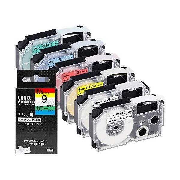 互換 ネームランド テープ 9mm カートリッジ カシオ 透明 Casio Nameland XR-9X XR-9WE XR-9RD XR-9BU X