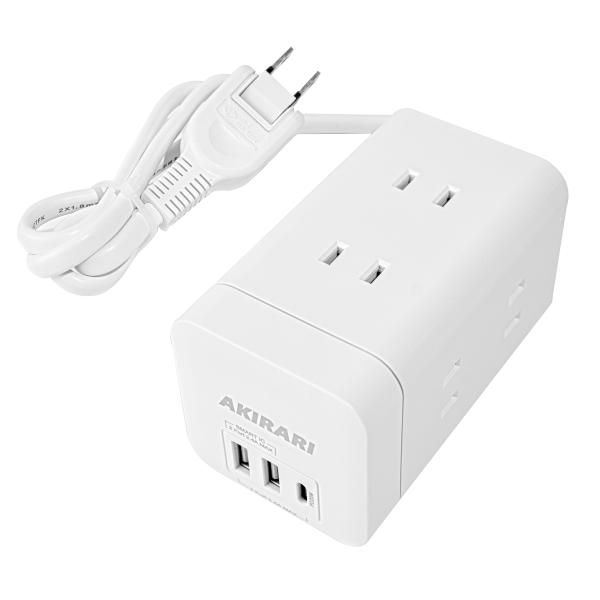 ・1台9役！様々な機器を給電・充電！　ACコンセント6個口に加え、さらにType-C×1、USB-A×2ポート搭載！・全てのUSBポートで急速充電可能！　3USBポートは合計3.4A。Type-CはPD充電で最大20W！・縦置き／横置きの2...