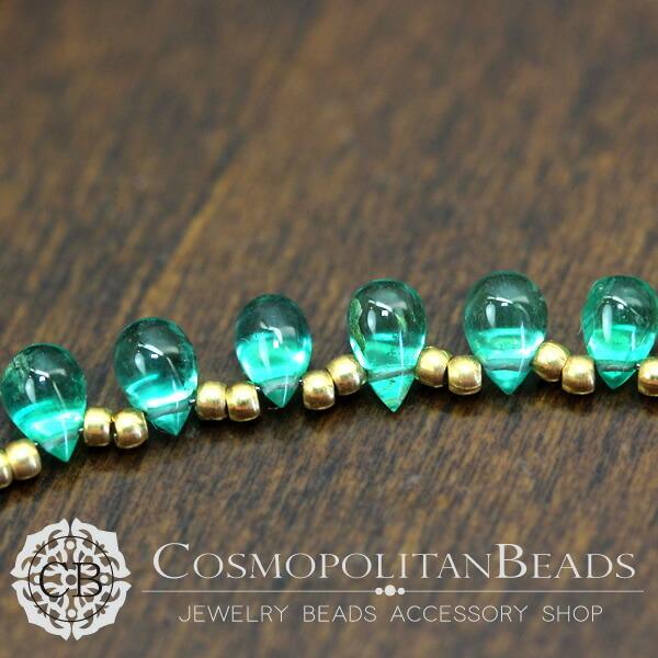 No.923【K18】 宝石質 エメラルド サンビア産 4A ドロップ トップ エメラルド ザンビア産 0.27ct[230120264]4.9x2.9mm前後 | TOP