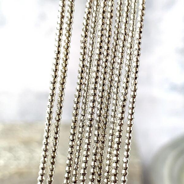 カレンシルバー98％ ビ一ズ カレンシルバー キューブ1×1×1mm 18KGP 1/4連~1連(約64cm