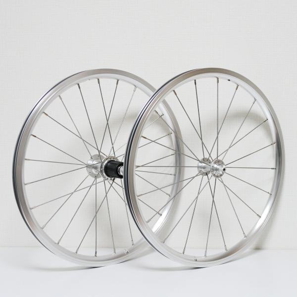 20インチ406 前後ホイールセット10速未走行品 Wheel ホイール 前後セット 車輪 20インチ (406) 10/11段用 シルバー