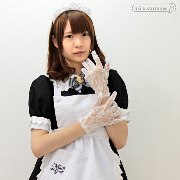 いろんなメイド服やワンピースに合わせて☆レース手袋で清楚に…ｖｖ長さは手首くらいになります。一つ持っていると便利ですよ♪コスプレ 衣装 小物 コスチューム ハロウィン クリスマス セクシー 送料無料 激安 ポイント消化