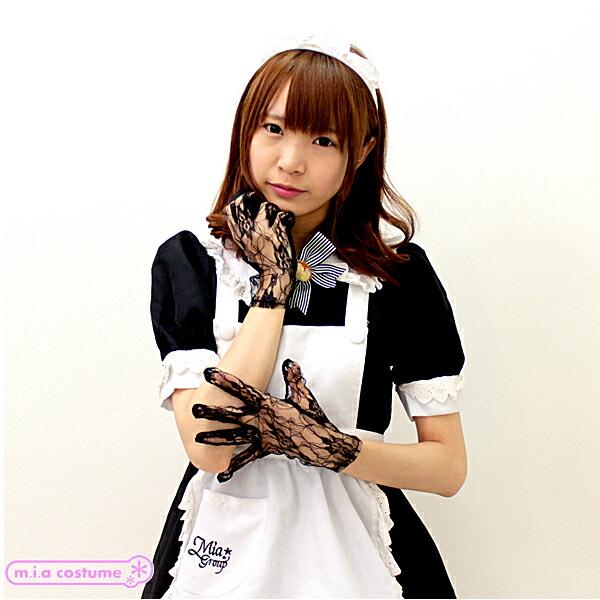 いろんなメイド服やワンピースに合わせて☆レース手袋で清楚に…ｖｖ長さは手首くらいになります。一つ持っていると便利ですよ♪コスプレ 衣装 小物 コスチューム ハロウィン クリスマス セクシー 送料無料 激安 ポイント消化