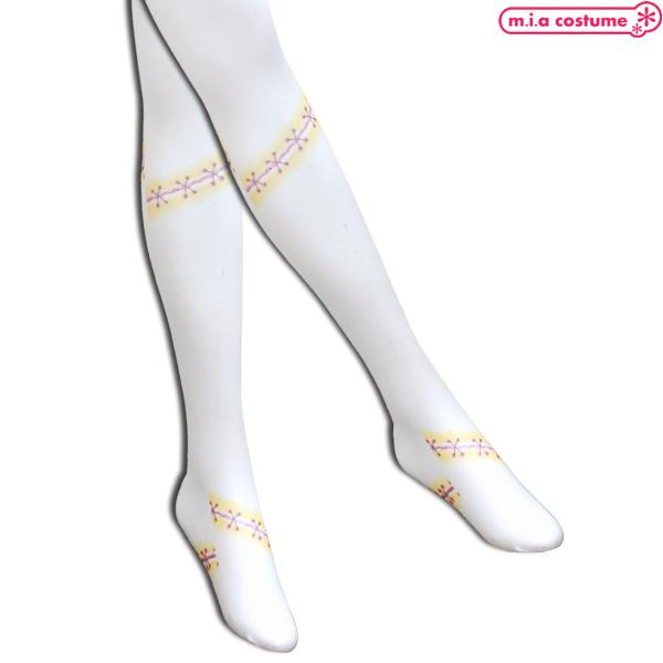 1258C■【送料無料・即納】B品 お人形縫い目タトゥーストッキング 色：白 サイズ：S-XXL コスプレ ロリータ ドーラー ホワイト 撮影会 可愛い ハロウィン