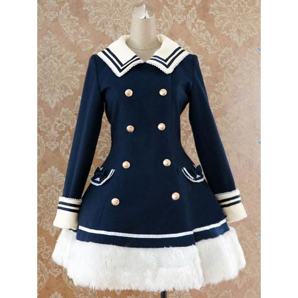 ロリータコート ロリィタアウターウェア セーラー風 ケープ ダーク