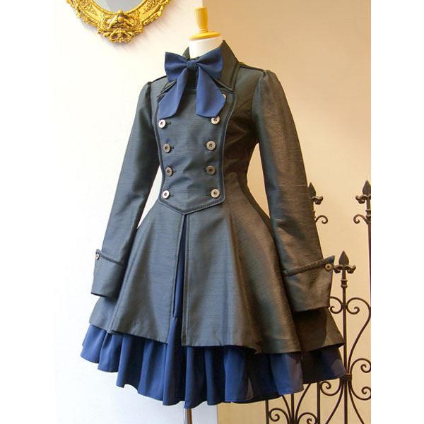 ゴスロリ軍服ワンピース 古典的なロリータ服 ジッパーレースアップ プリーツ ジャンパースカートとダブルブレスト ロリータオーバーコート t コス屋 通販 Yahoo ショッピング