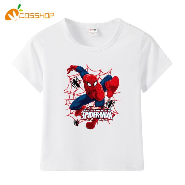 スパイダーマンＴシャツ 子供服 キッズ 半袖 夏用　コットン100％　綿　子ども服　スリムタイプ