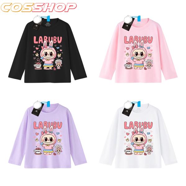 ラブブ 長袖 Tシャツ 小学生から幼稚園児に適 子供服 綿 子ども服  長袖 ラウンドネック 丸首 半袖 Tシャツ 可愛い