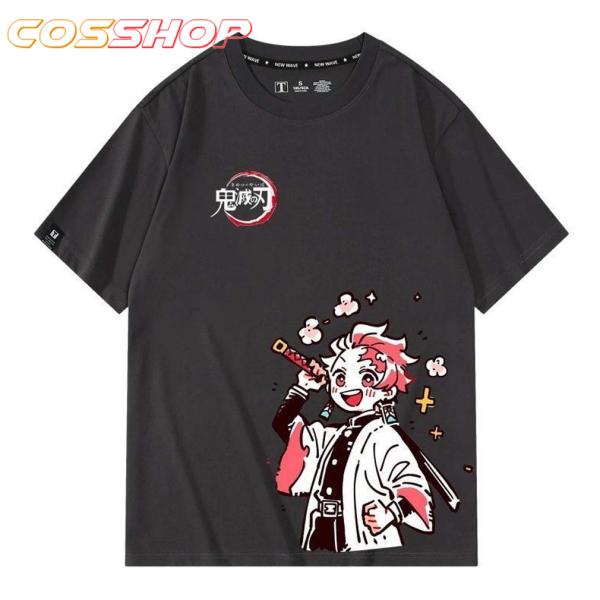 鬼滅の刃  竈門禰豆子 竈門炭治郎 我妻 善逸 半袖 tシャツ 袖 綿 半袖 シャツ 大人用 夏服 男女用 日常服 丸襟 綿 人気  小物 仮装 柔らかい　