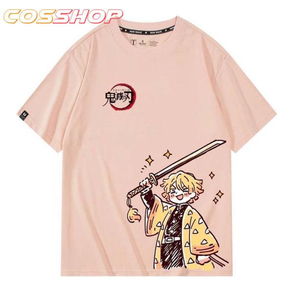 鬼滅の刃  竈門炭治郎 竈門禰豆子 我妻 善逸 半袖 tシャツ 袖 綿 シャツ 大人用 夏服 男女用 日常服 丸襟 綿 人気  小物 仮装 柔らかい　