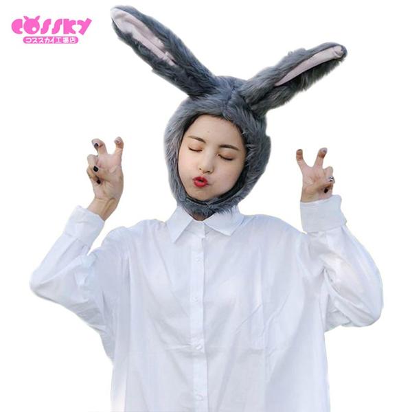 ハロウィン コスプレ うさぎ 帽子 かぶり物 おもしろ グッズ ふわふわ キャップ プレゼント かわいい 激安 動物 発表会