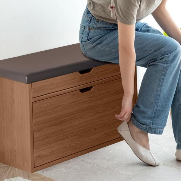 【大容量＆可変収納設計】80cm幅×24cm奥行き×51cm 100cm幅×30cm奥行き×51cm高さ 3段式収納でブーツを含む最大8足を収容可能。可動式仕切り板で靴の高さに応じて調整でき、フラップ式隠し収納で小物整理にも対応。深さ24c...