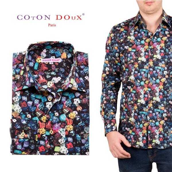 フランス 柄シャツ メンズ 長袖シャツ ブランド おしゃれ オフィス