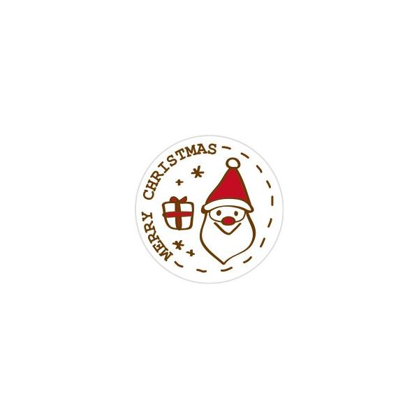 クリスマスラウンドシール サンタ
