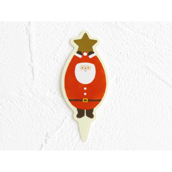【少量販売】cotta ケーキピック 踊るサンタ(10片）【1シート】
