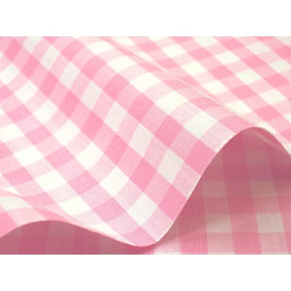 ギンガムチェック 生地 チェック 生地 ブロード 生地 色 ピンク色 ピンク 系 チェック大きさ 大 約6mm角 50cmから注文可 10cm価格 301 生地 手芸キット コットンハート 通販 Yahoo ショッピング