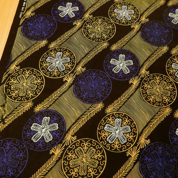 アフリカ 布 生地 アフリカンコットン ワックス加工 11932 布地 110cm