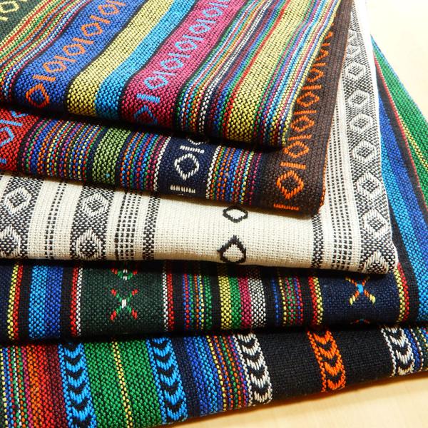 厚手 生地 インド綿 布 メキシカンドビー ネイティブ柄 アジアン ラグ