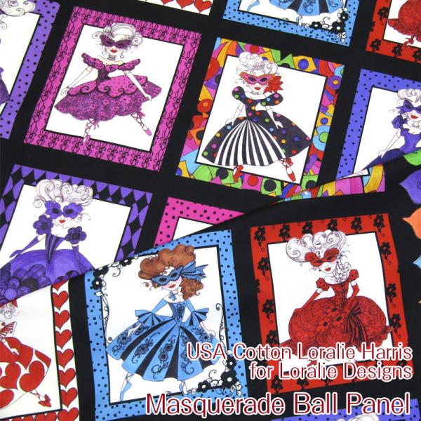 USA�R�b�g�� Loralie Harris  for Loralie Designs�@Masquerade Ball Panel �}�X�J���[�h�p�l�����i�P�ʁF1�p�l���j