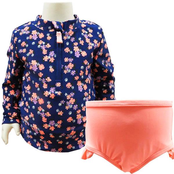 アメリカで買い付けた花柄がとってもキュートなカーターズラッシュガードとブルマの２ピースセットUVカット/UPF50+中国製■セール価格につき返品交換不可■メール便(ポスト投函)でのお届けとなります。(紛失破汚損補償対象外)サイズ 18M/7...