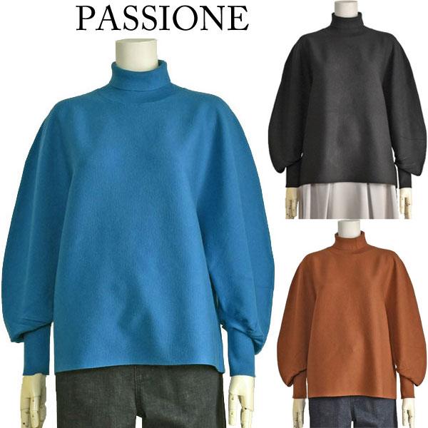 PASSIONE パシオーネ ニット レディース タートルネック 長袖 ゆったり 