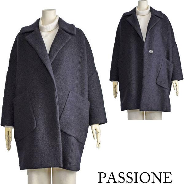 PASSIONE（パシオーネ） コート ウール レディース ハーフ ネイビー