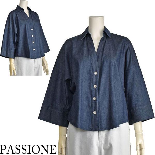 PASSIONE（パシオーネ） デニム シャツ ジャケット 秋 薄手 レディース