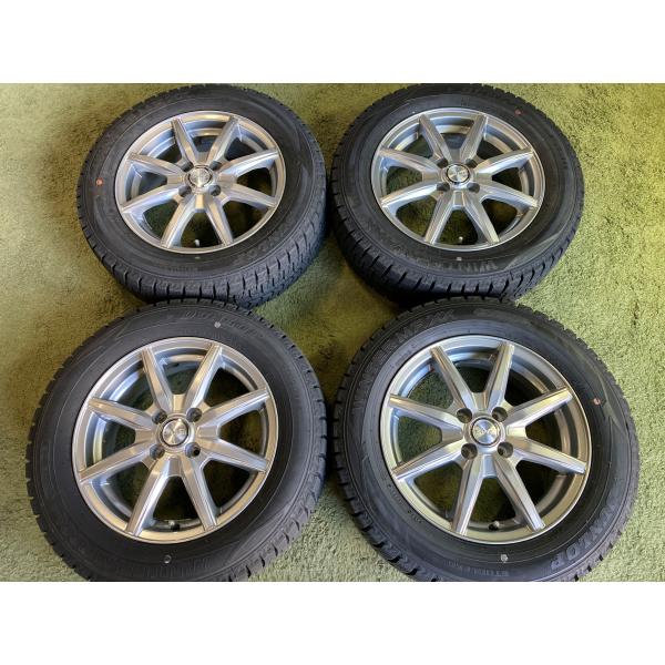 送料無料 スタッドレスセット 15in 5.5J +42 4H100 ダンロップ 