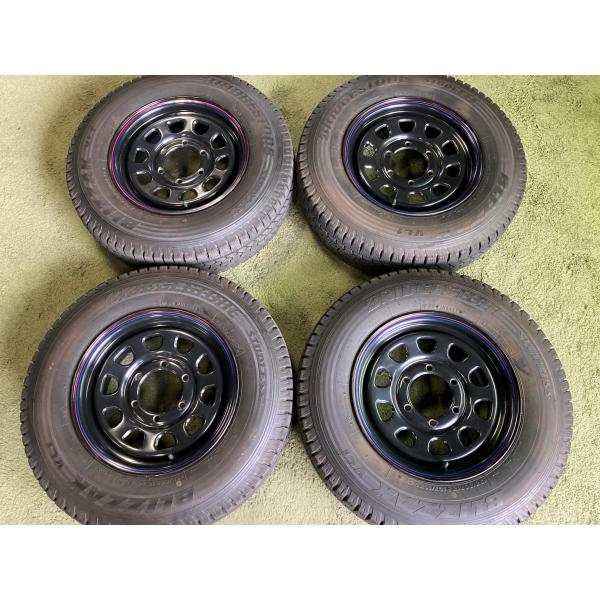 送料無料 スタッドレスセット デイトナ 15in ブリヂストン ブリザック VL1 195/80R15 107/105 LT ハイエースワゴン デラックス