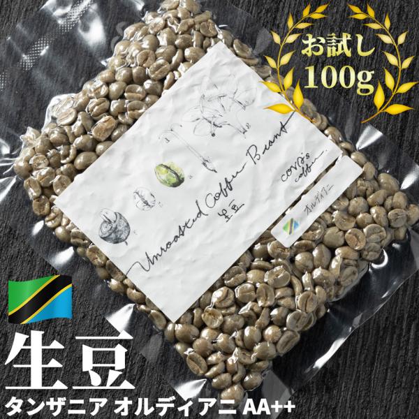 コーヒー 生豆 お試し 100g タンザニア オルディアニ AA++ 珈琲