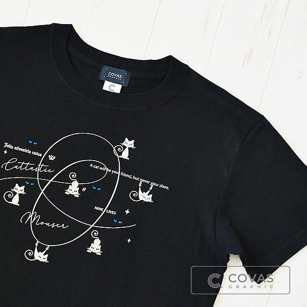 Covas Graphic Tシャツ キャッツアイ ブラック 黒 19 ユニセックス 半袖 プリントtシャツ 猫 猫tシャツ コバスグラフィック Tシャツshop 通販 Yahoo ショッピング