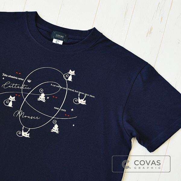 SALE】【セール】 COVAS GRAPHIC Tシャツ キャッツアイ ネイビー 紺