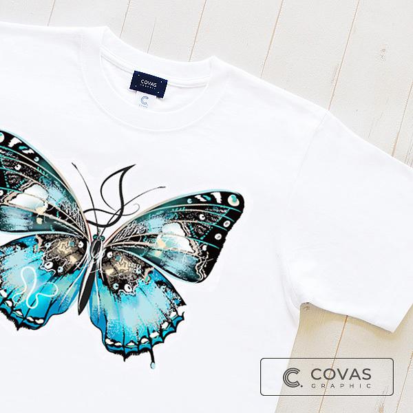 SALE】【セール】 COVAS GRAPHIC Tシャツ 青蝶 ホワイト 白