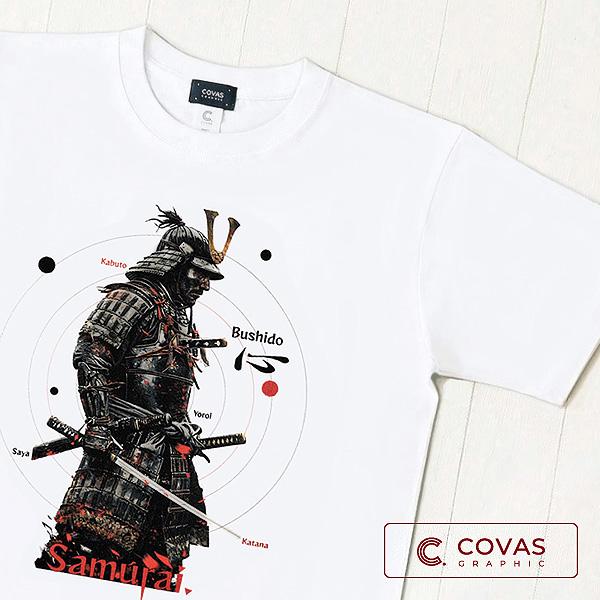 【SALE】【セール】 covas graphic Tシャツ "ラストサムライ" ホワイト 363633-10 ユニセックス 半袖 綿 プリント メンズ レディース