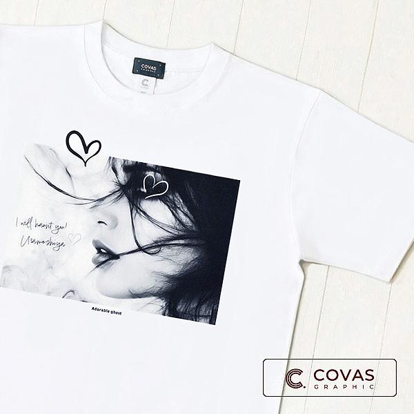 covas graphic Tシャツ "ゴーストハート" ホワイト 363638-10 ユニセックス 半袖 綿 プリント メンズ レディース